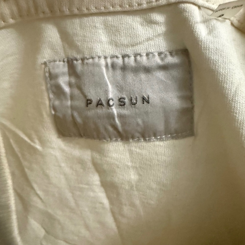 PacSun Eternity Racing Graphic T-Shirt Mens Small Cream Distressed Streetwear - Picture 3 of 10